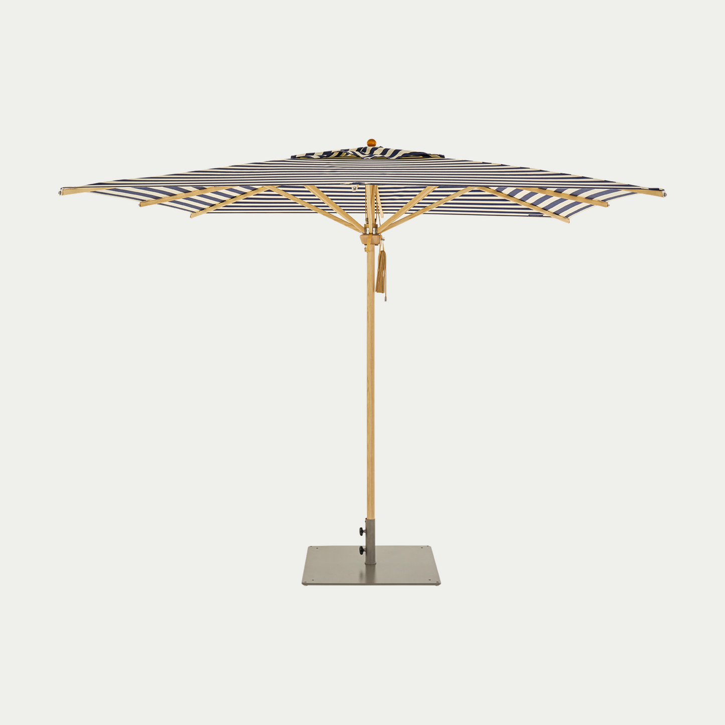 Weishäupl Professional Schirm 300 cm Marine-Natur mit Bodenplatte Stahl – freigestellt