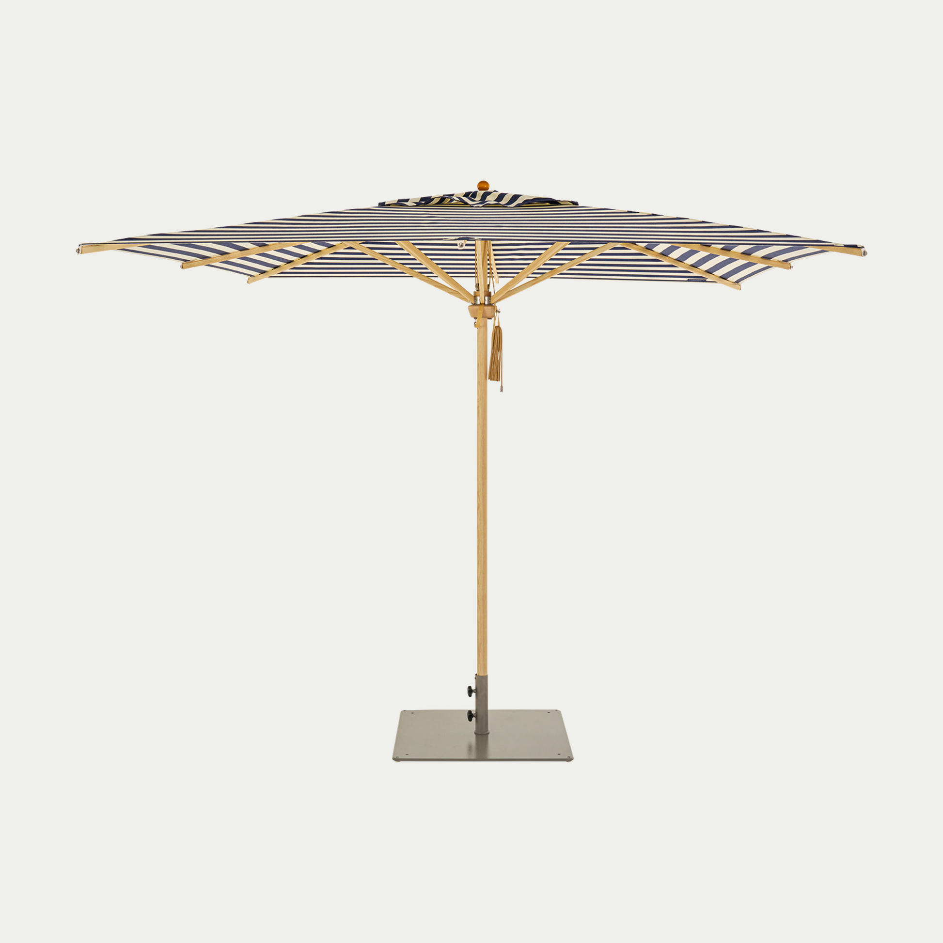 Weishäupl Professional Schirm 300 cm Marine-Natur mit Bodenplatte Stahl – freigestellt