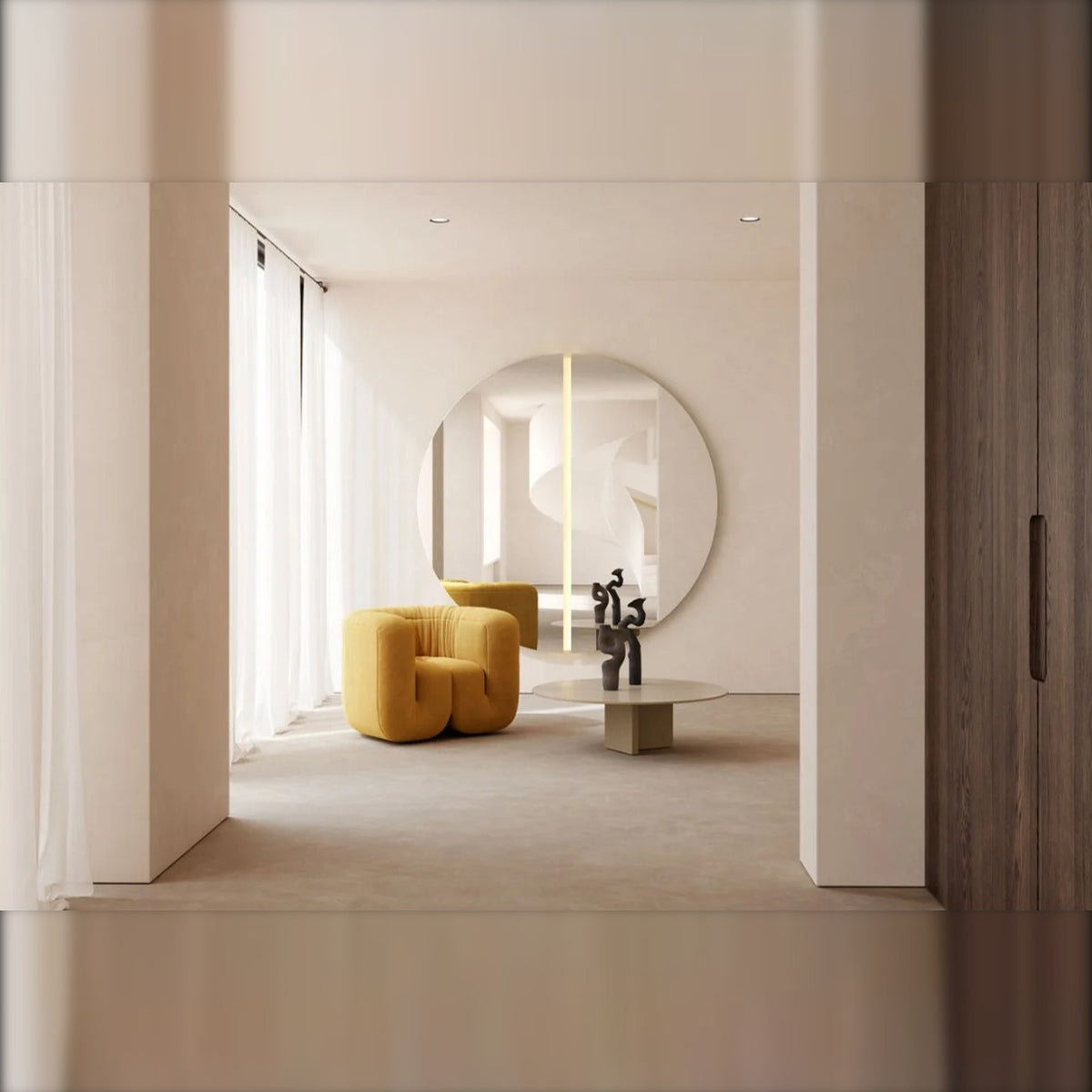 Designspiegel Luna Light Round L von Deknudt Mirrors, Ansicht 4