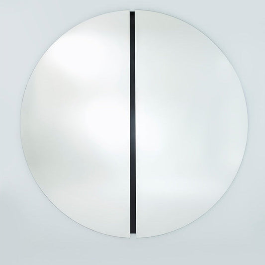 Designspiegel Luna Black Round L von Deknudt Mirrors an der Wand