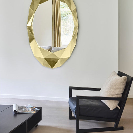 Designspiegel Precious Gold von Deknudt Mirrors im Wohnraum