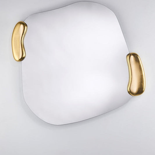 Designspiegel Calco Gold Square von Deknudt Mirrors an der Wand