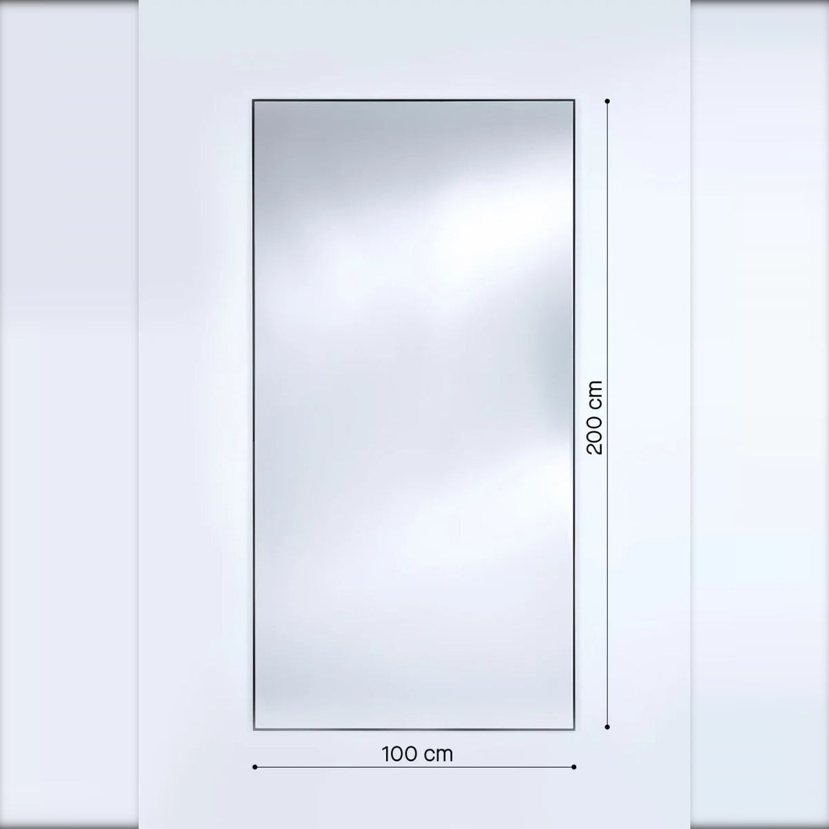 Outdoor-Spiegel Lucka XXL Maßzeichnung 100 x 200 cm